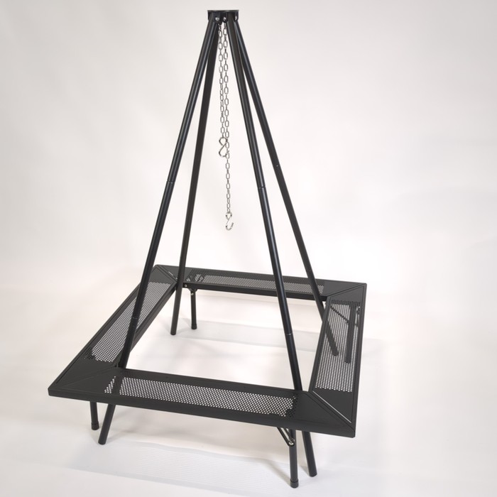 ③点セット】LOGOS ロゴス 囲炉裏テーブル/クワトロポッド/ツール