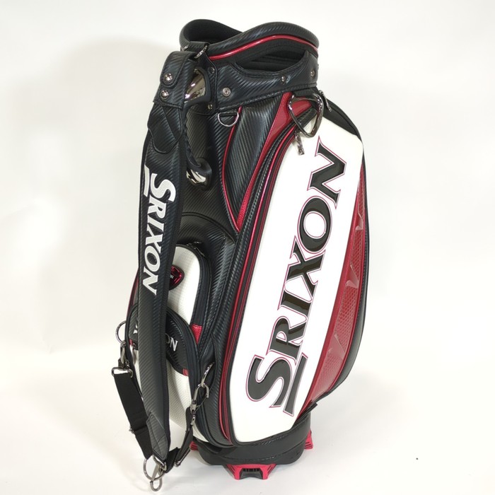 Srixon キャディバッグ ブラック/レッド　中古 レア中古 SRIXON 3点式ベルトタイプ キャディバッグ【黒・白・赤